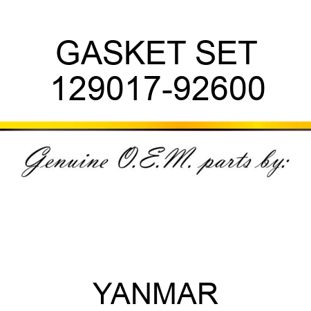 GASKET SET 129017-92600