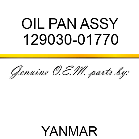 OIL PAN ASSY 129030-01770