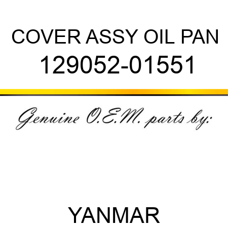 COVER ASSY, OIL PAN 129052-01551