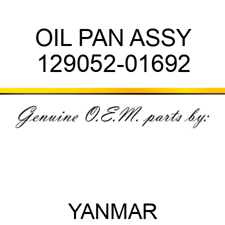 OIL PAN ASSY 129052-01692