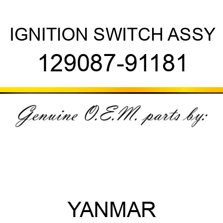 IGNITION SWITCH ASSY 129087-91181