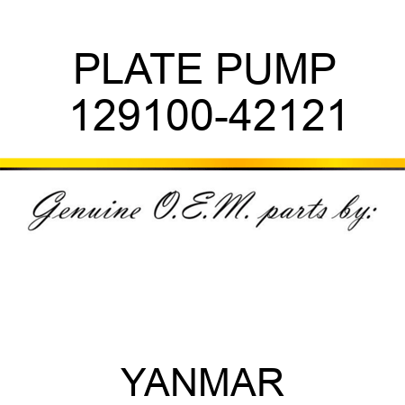 PLATE, PUMP 129100-42121