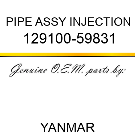 PIPE ASSY, INJECTION 129100-59831
