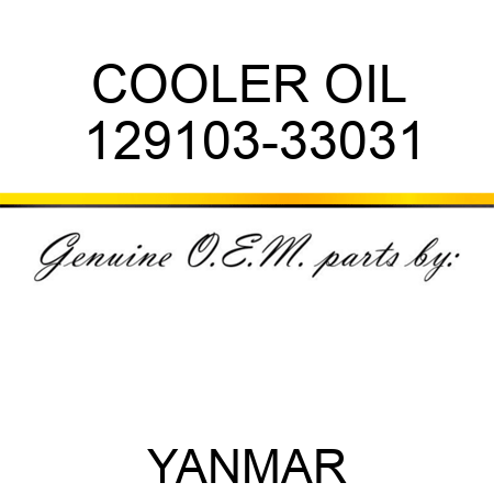 COOLER, OIL 129103-33031