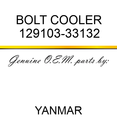 BOLT, COOLER 129103-33132