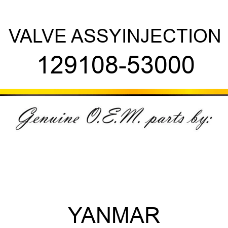 VALVE ASSY,INJECTION 129108-53000