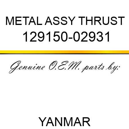 METAL ASSY, THRUST 129150-02931