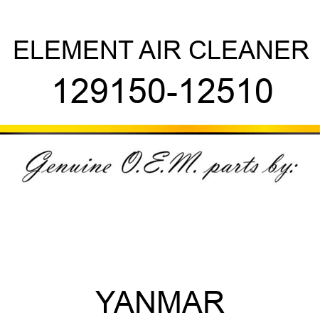 ELEMENT, AIR CLEANER 129150-12510