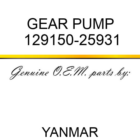 GEAR, PUMP 129150-25931