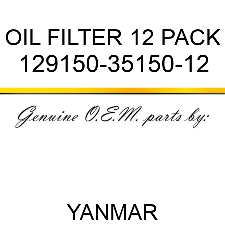 OIL FILTER, 12 PACK 129150-35150-12