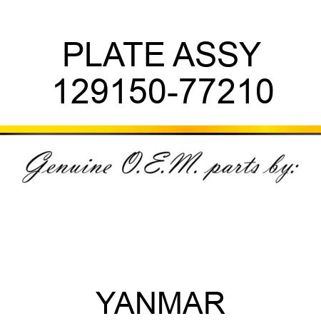 PLATE ASSY 129150-77210