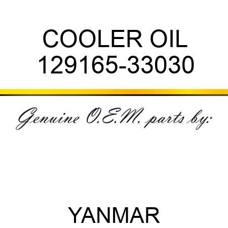 COOLER, OIL 129165-33030