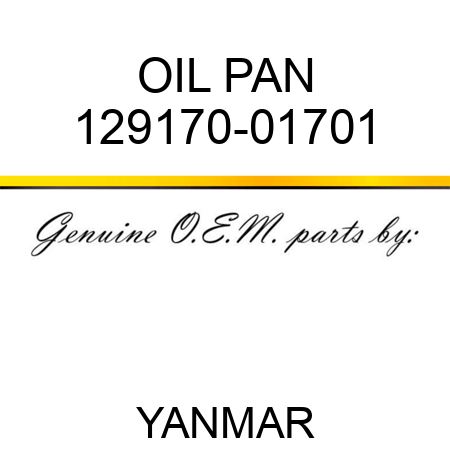 OIL PAN 129170-01701