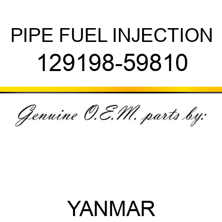 PIPE, FUEL INJECTION 129198-59810