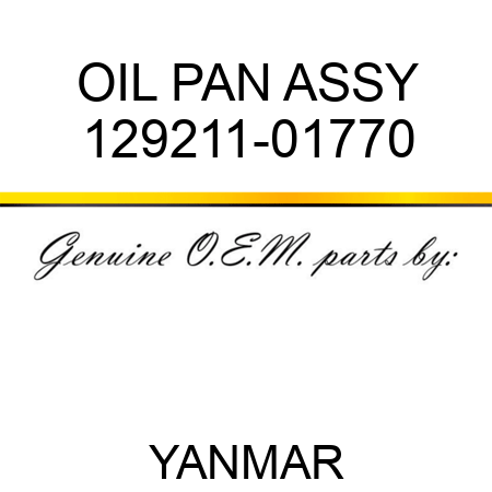 OIL PAN ASSY 129211-01770