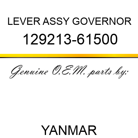 LEVER ASSY, GOVERNOR 129213-61500
