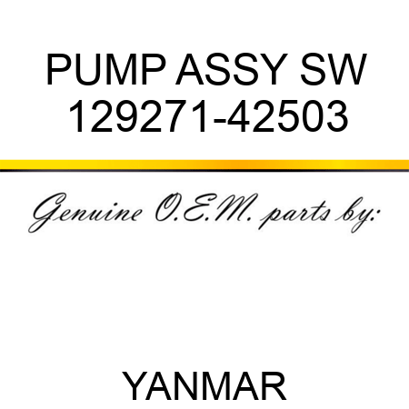 PUMP ASSY, SW 129271-42503