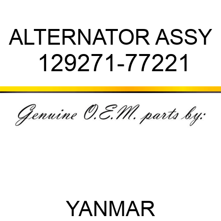 ALTERNATOR ASSY 129271-77221