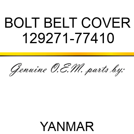 BOLT, BELT COVER 129271-77410