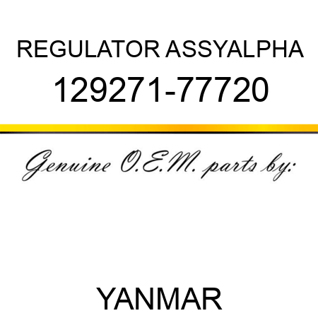 REGULATOR ASSY,ALPHA 129271-77720