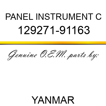 PANEL, INSTRUMENT C 129271-91163