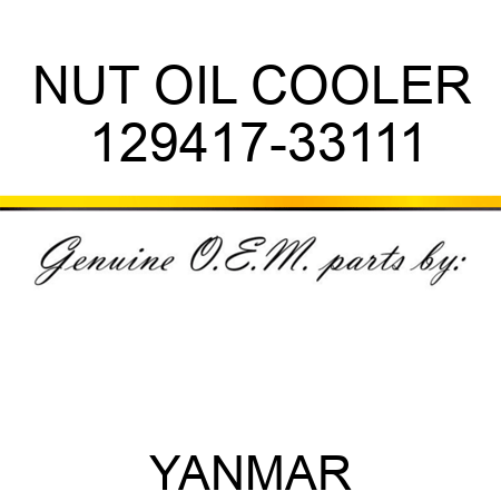 NUT, OIL COOLER 129417-33111