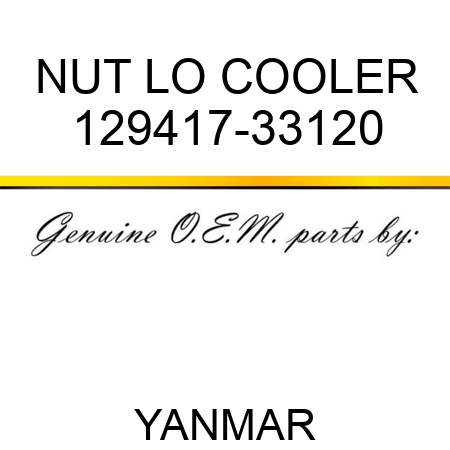 NUT, LO COOLER 129417-33120