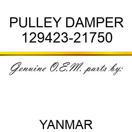 PULLEY, DAMPER 129423-21750