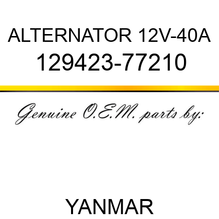 ALTERNATOR, 12V-40A 129423-77210
