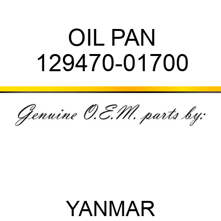 OIL PAN 129470-01700