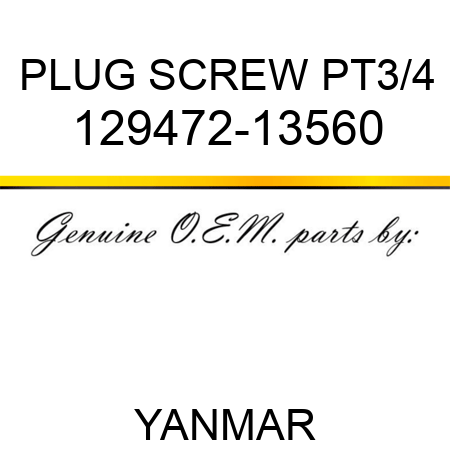 PLUG, SCREW PT3/4 129472-13560