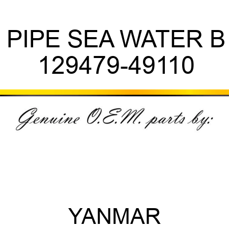 PIPE, SEA WATER B 129479-49110