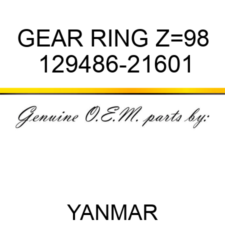 GEAR, RING Z=98 129486-21601