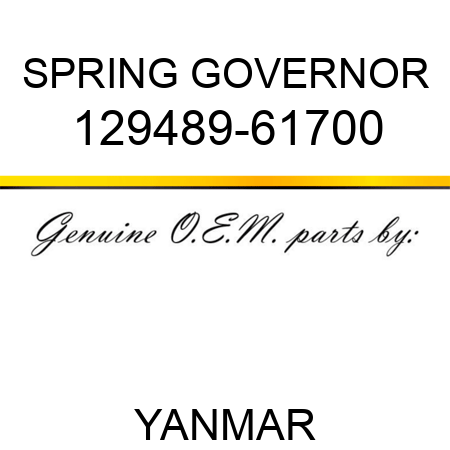 SPRING, GOVERNOR 129489-61700