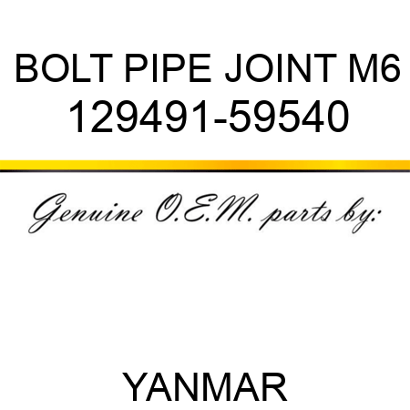 BOLT, PIPE JOINT M6 129491-59540