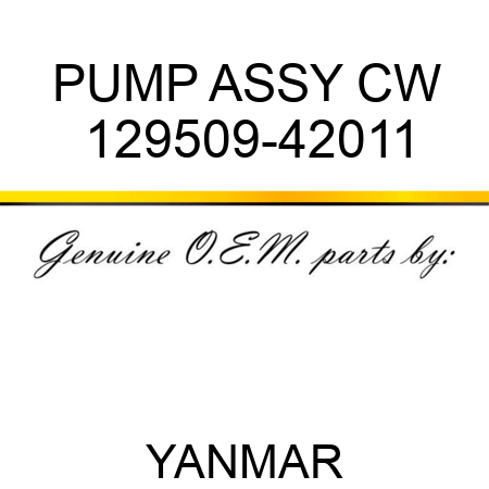 PUMP ASSY, CW 129509-42011