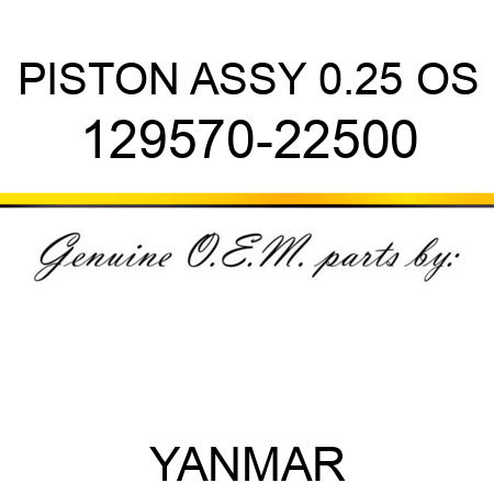 PISTON ASSY, 0.25 OS 129570-22500