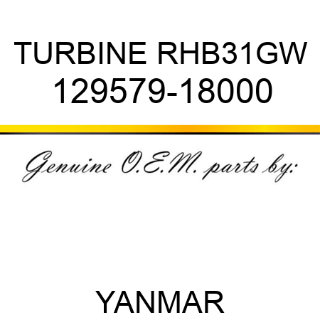 TURBINE, RHB31GW 129579-18000