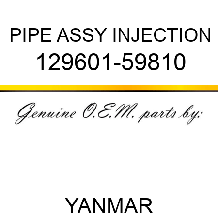 PIPE ASSY, INJECTION 129601-59810