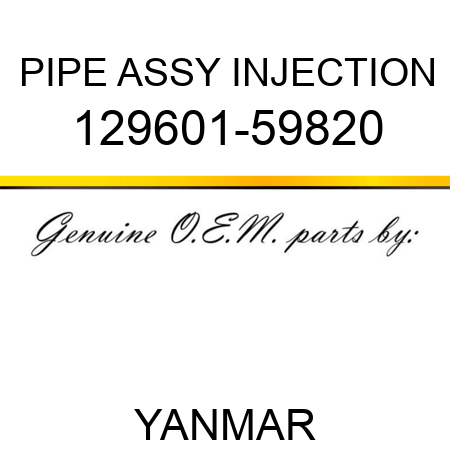 PIPE ASSY, INJECTION 129601-59820
