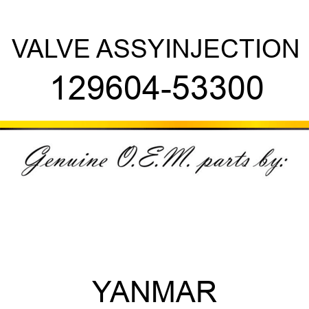 VALVE ASSY,INJECTION 129604-53300