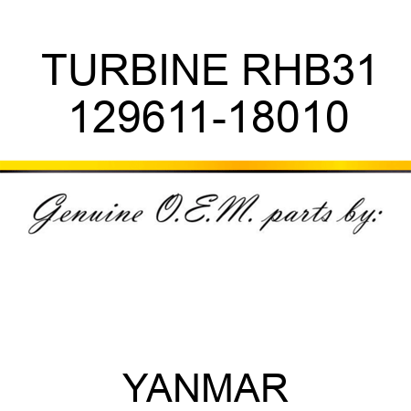 TURBINE, RHB31 129611-18010