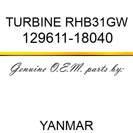 TURBINE, RHB31GW 129611-18040