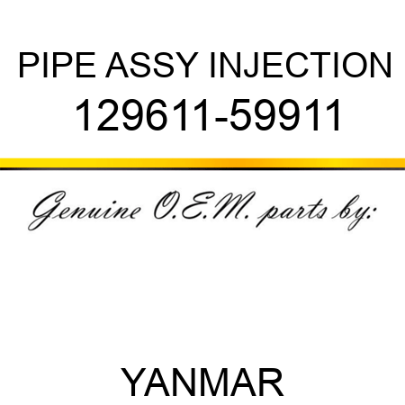 PIPE ASSY, INJECTION 129611-59911