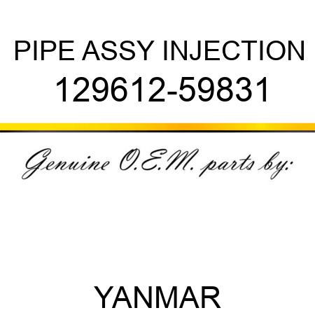 PIPE ASSY, INJECTION 129612-59831