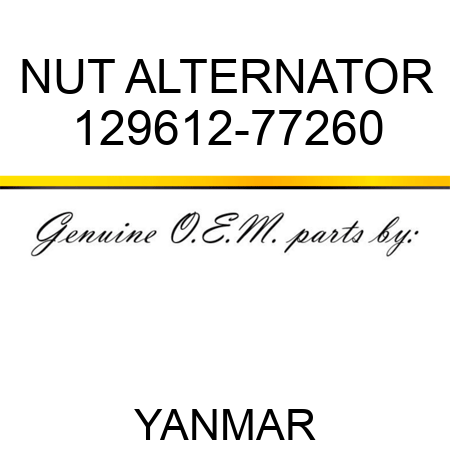 NUT, ALTERNATOR 129612-77260