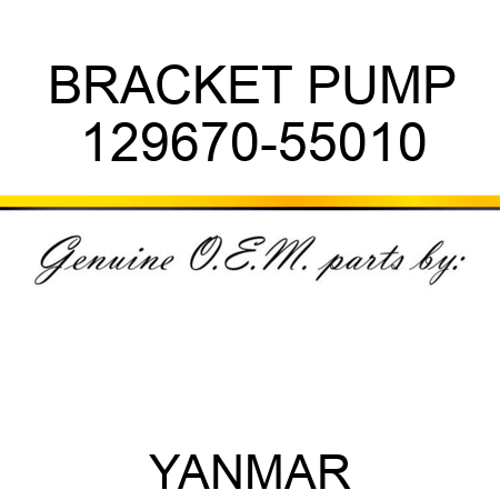BRACKET, PUMP 129670-55010