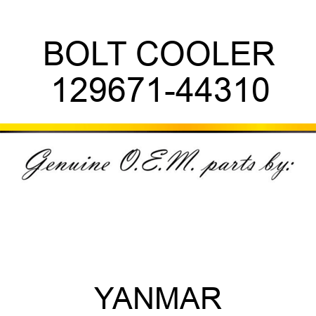 BOLT, COOLER 129671-44310