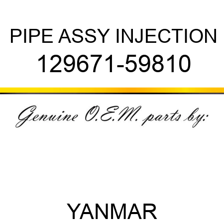 PIPE ASSY, INJECTION 129671-59810