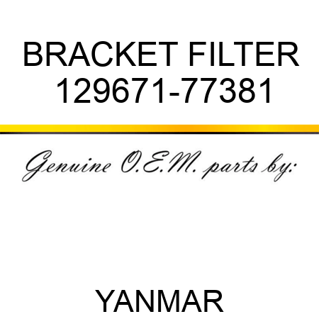 BRACKET, FILTER 129671-77381